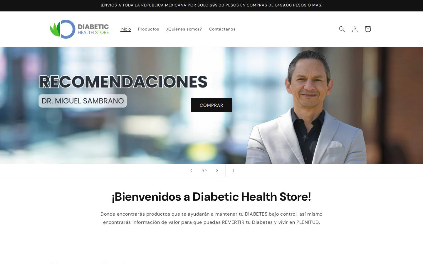 diabetichealthstore.com homepage screenshot