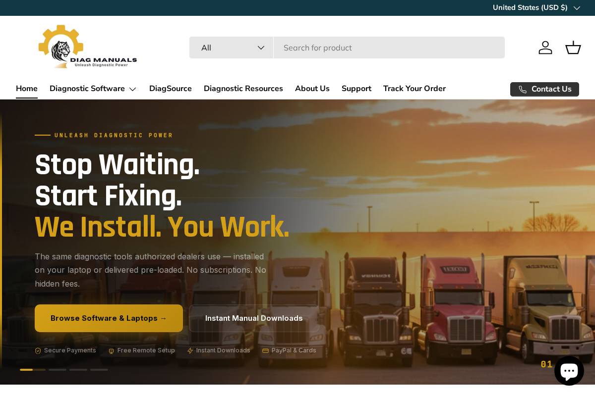 diagmanuals.com homepage screenshot