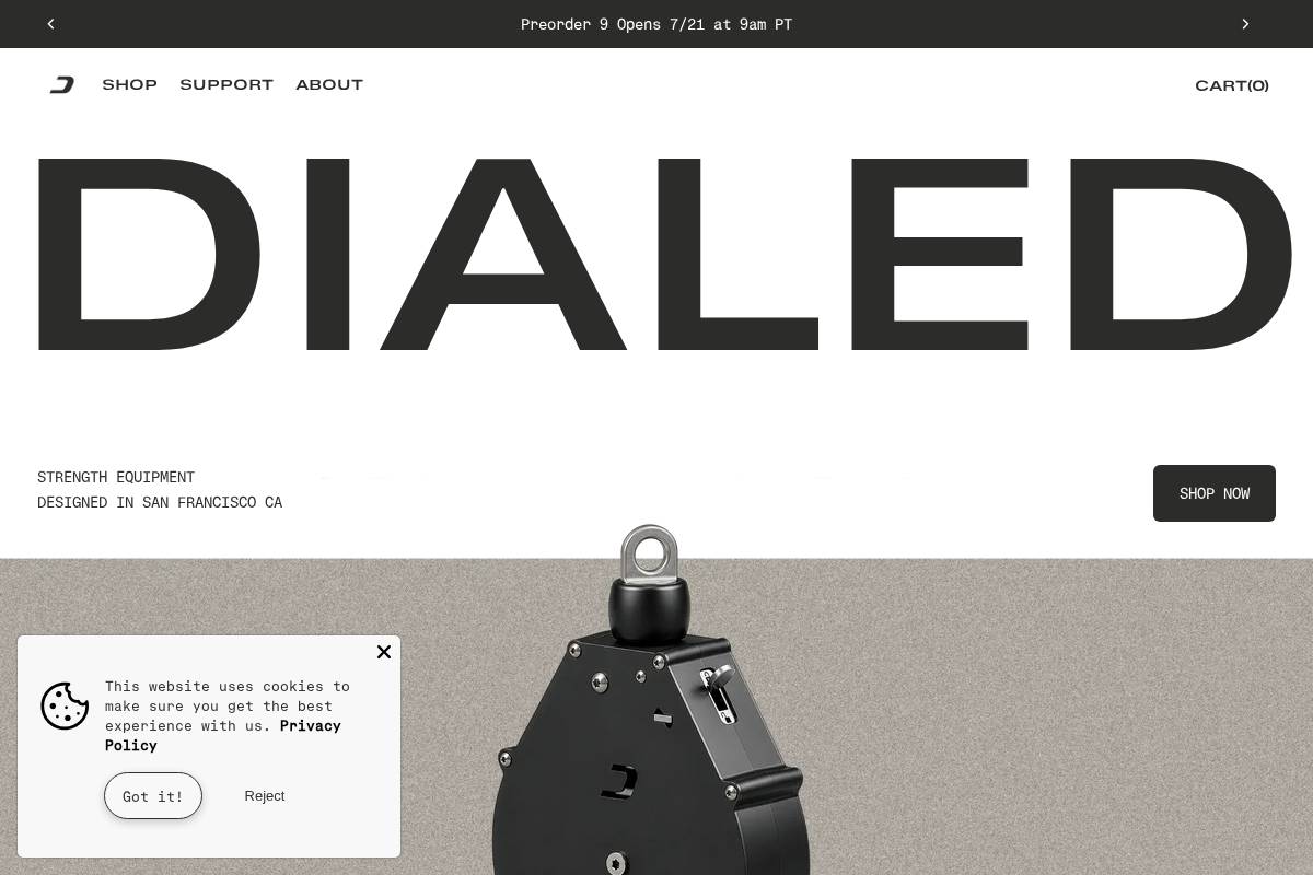 dialedmotion.com homepage screenshot