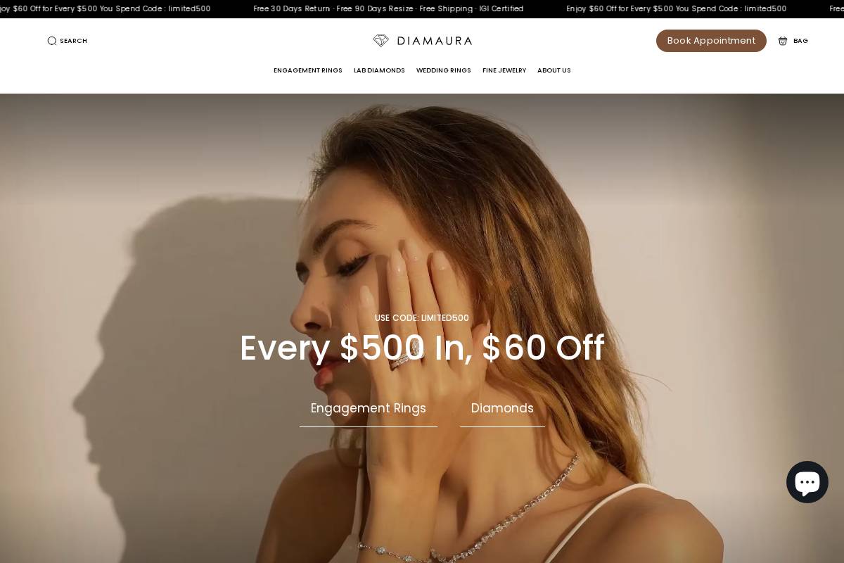 diamaura.com homepage screenshot