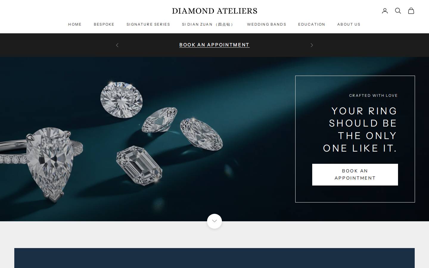 diamondateliers.com homepage screenshot