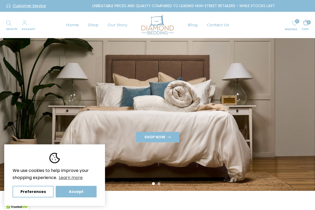 Diamond Bedding homepage screenshot