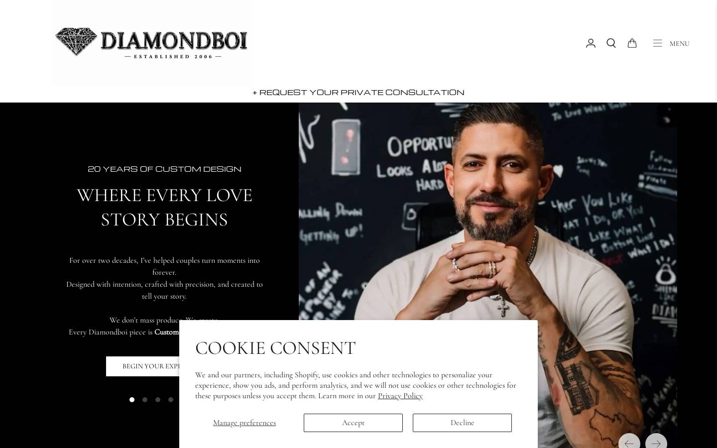 diamondboi.com homepage screenshot