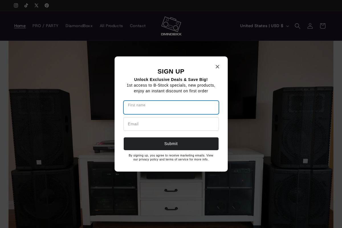 diamondboxx.com homepage screenshot