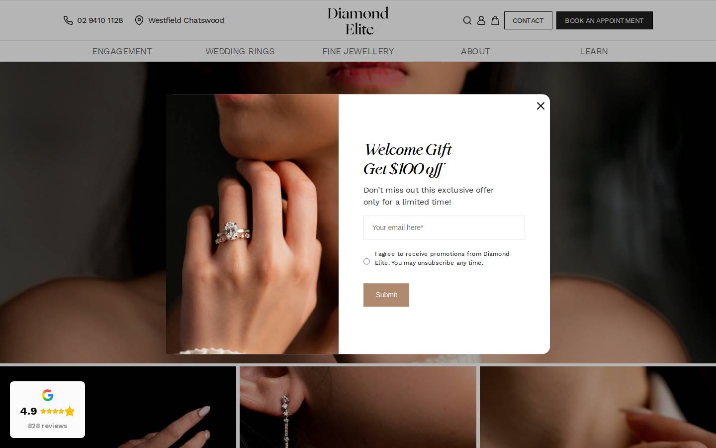 diamondelite.com.au homepage screenshot