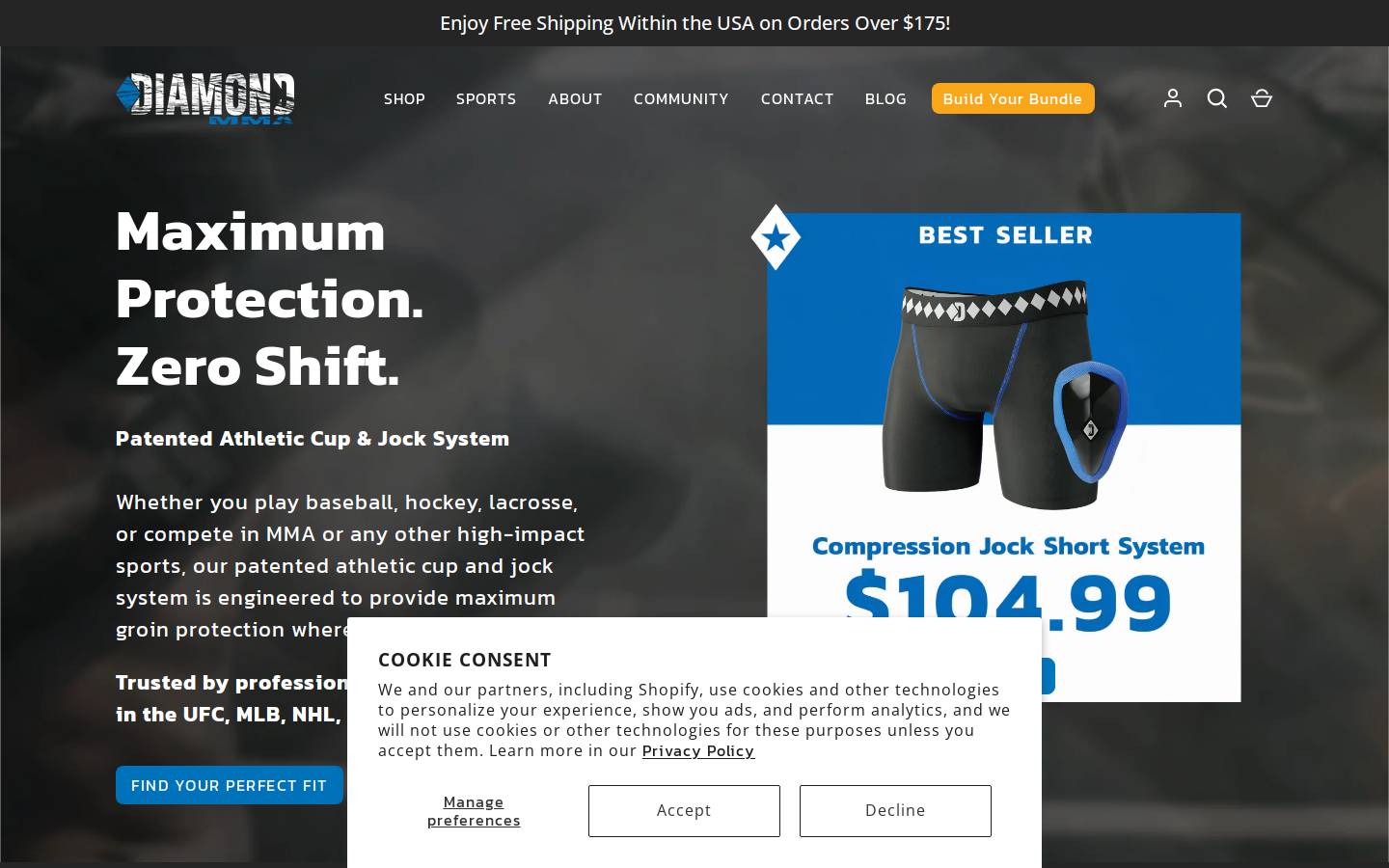 diamondmma.au homepage screenshot