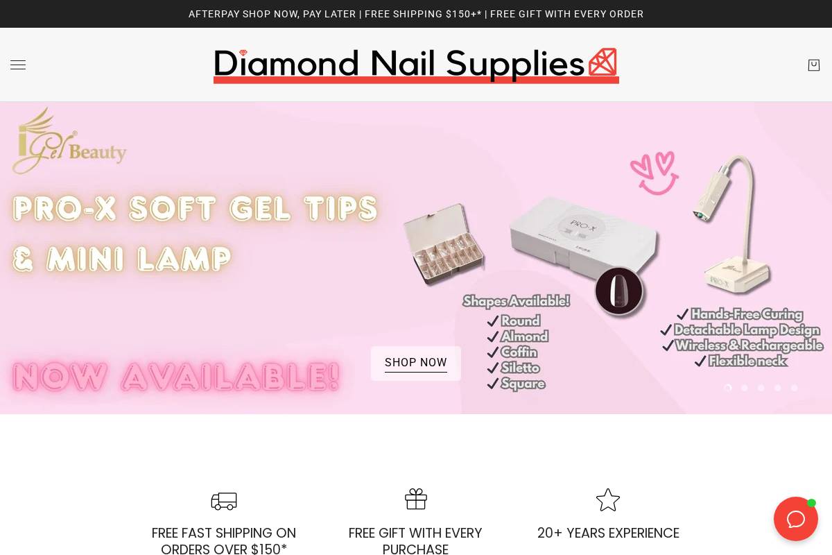 diamondnailsupplies.com.au homepage screenshot
