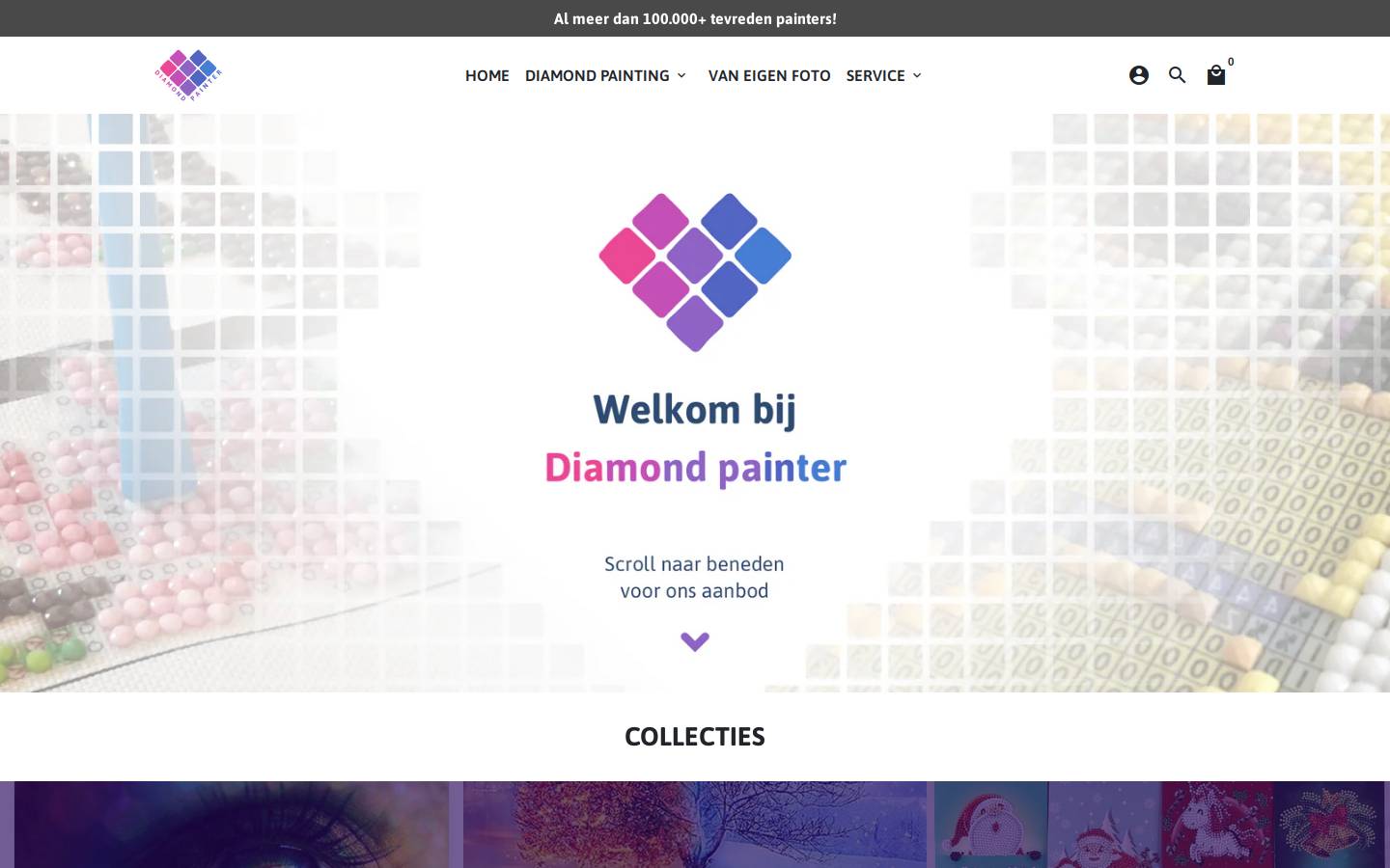 Diamondpainter homepage screenshot