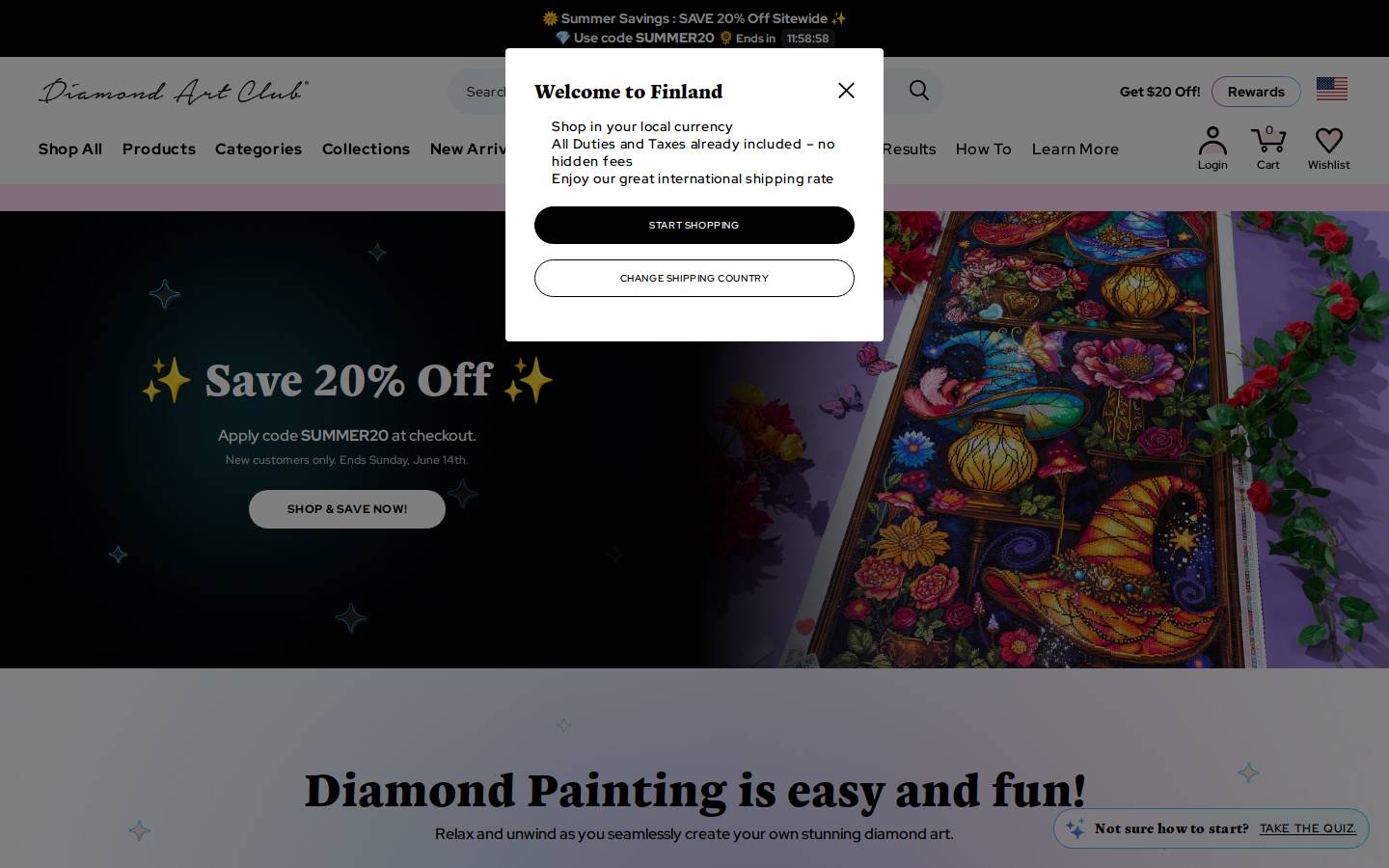 diamondpaintingclub.co homepage screenshot