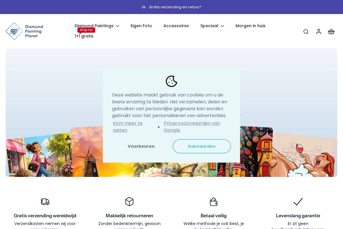 Diamond Painting Planet homepage screenshot