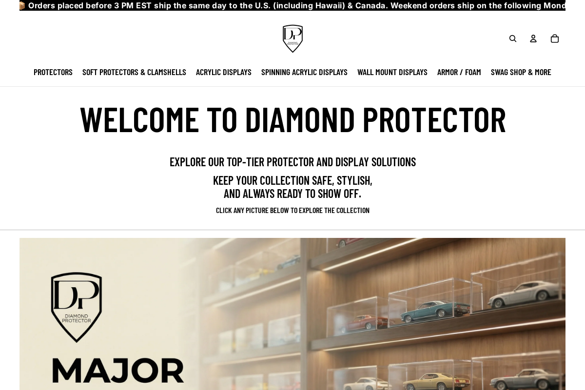 Diamond Protector homepage screenshot
