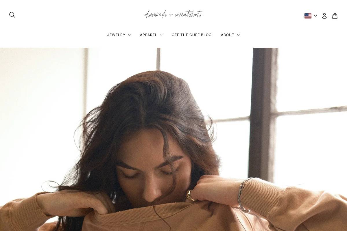 diamondsandsweatshirts.com homepage screenshot
