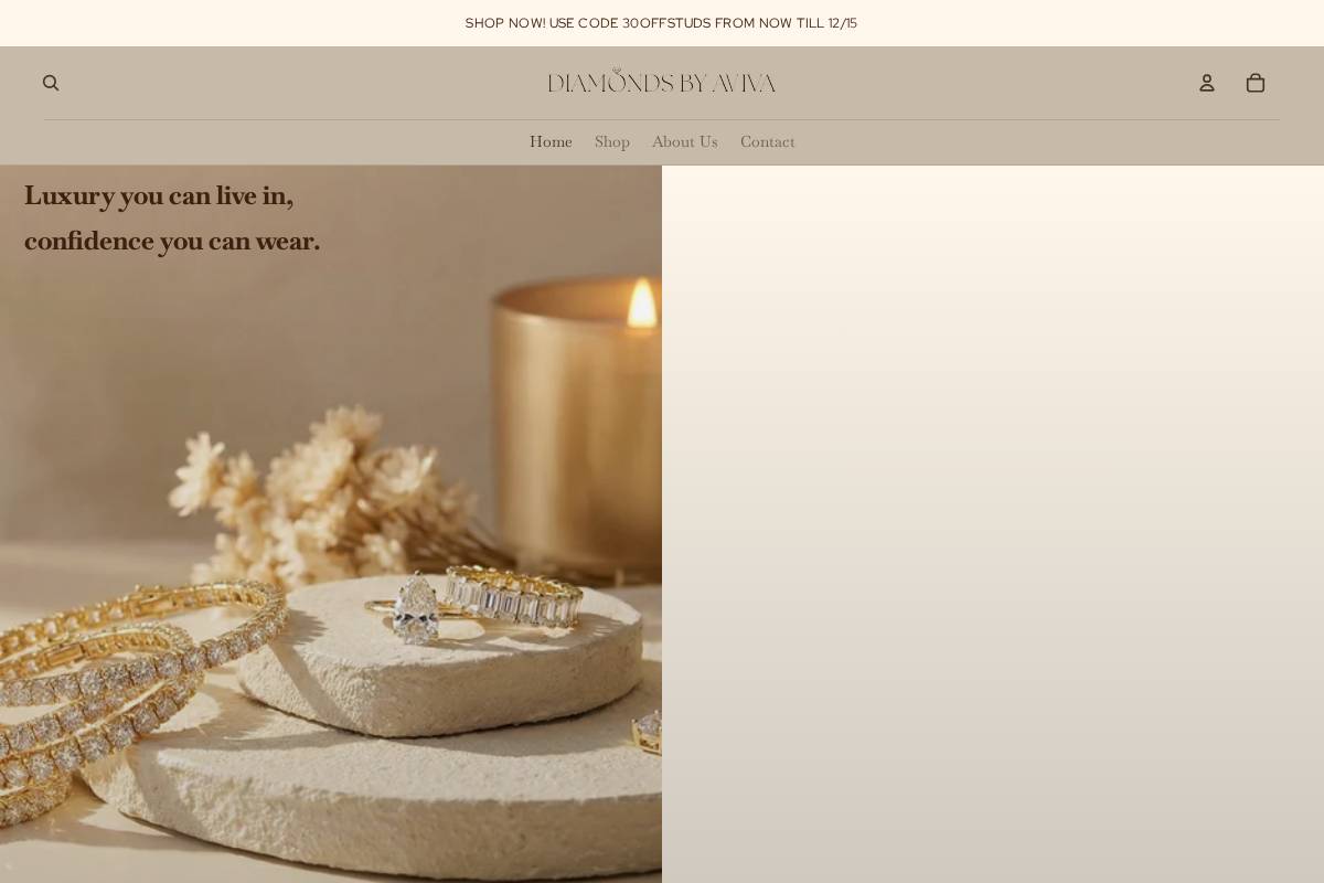 diamondsbyaviva.com homepage screenshot