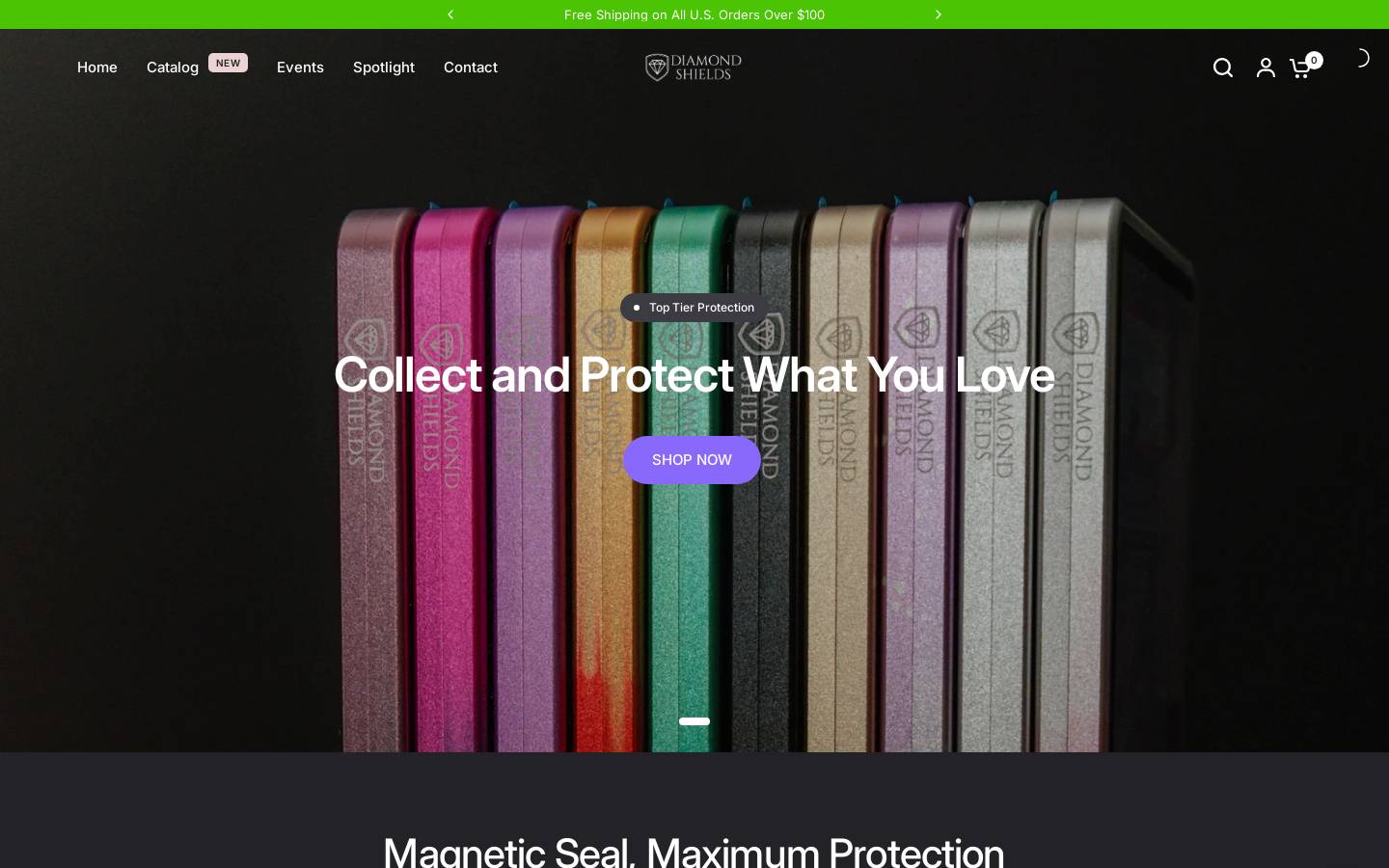 diamondshields.com homepage screenshot