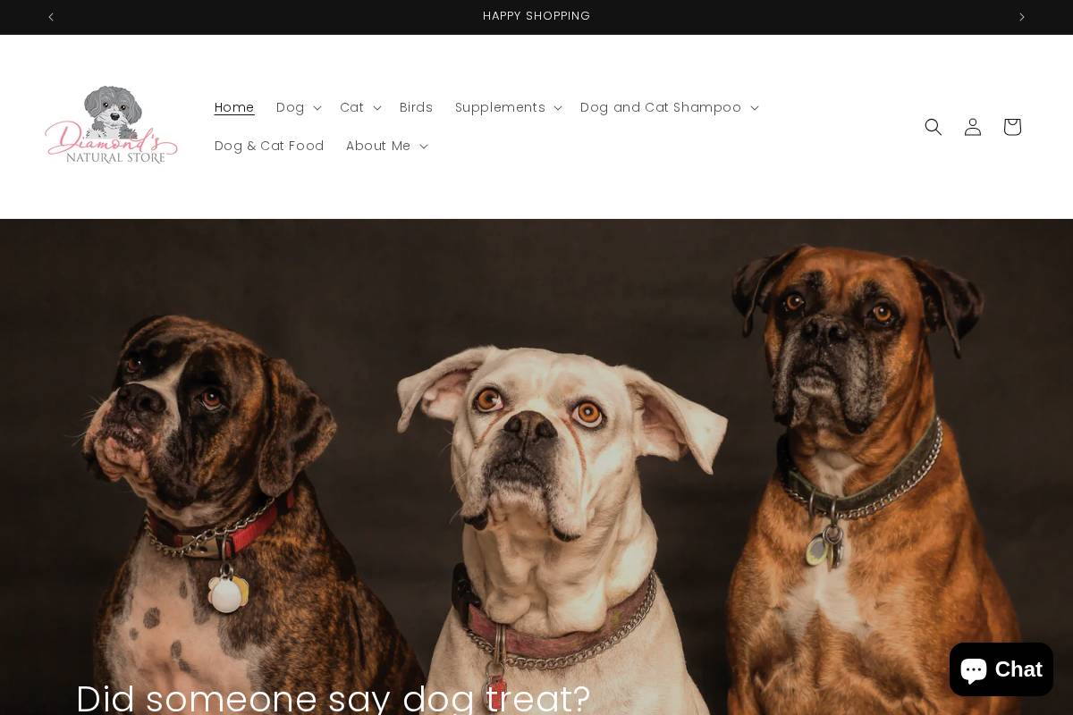 diamondsnaturalstore.com homepage screenshot