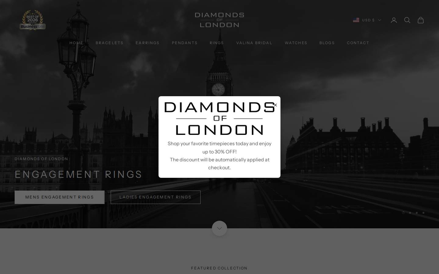 diamondsoflondon.com homepage screenshot