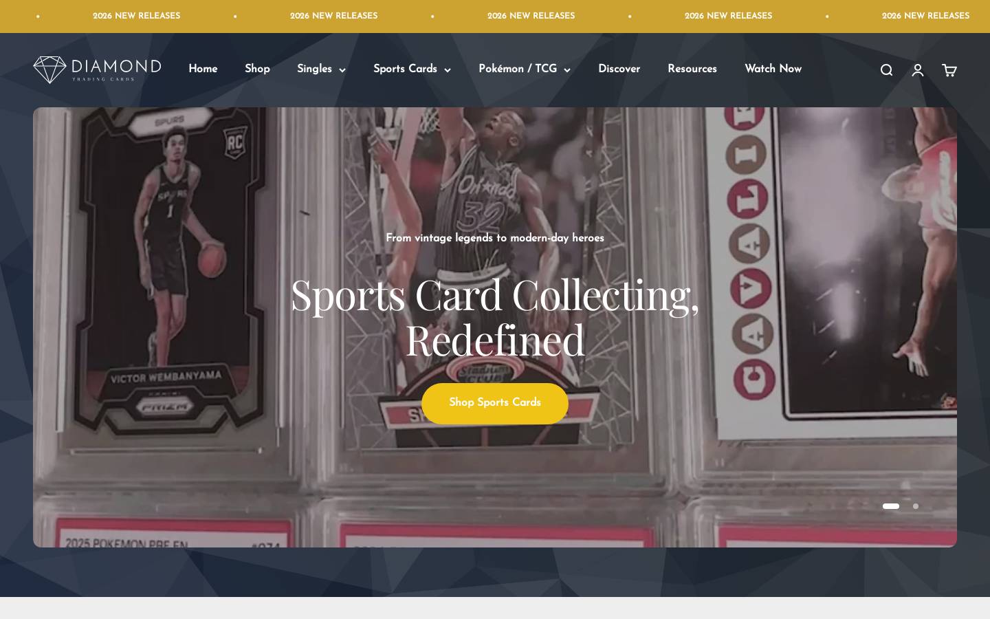 diamondtrading.cards homepage screenshot