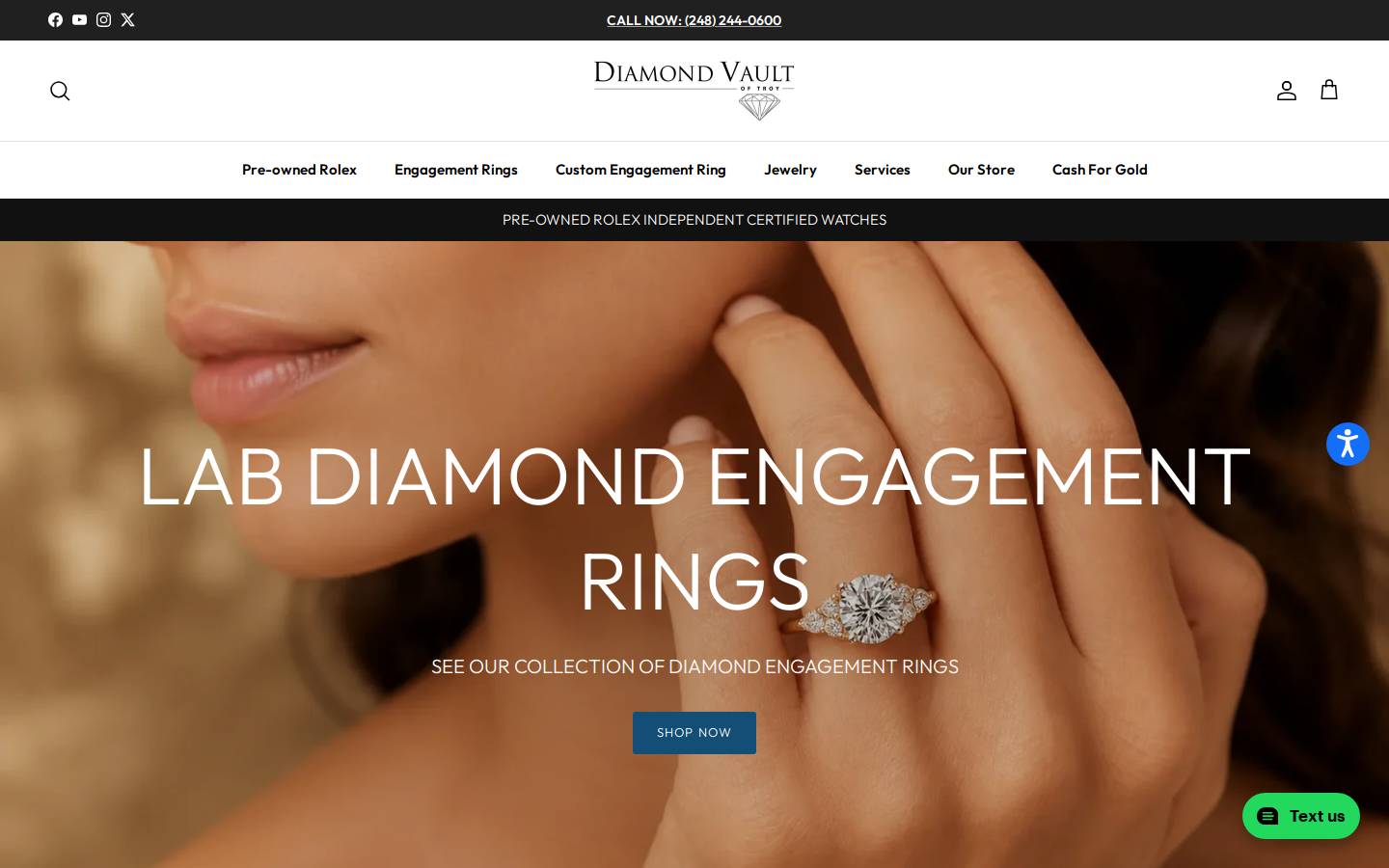 diamondvaultoftroy.com homepage screenshot