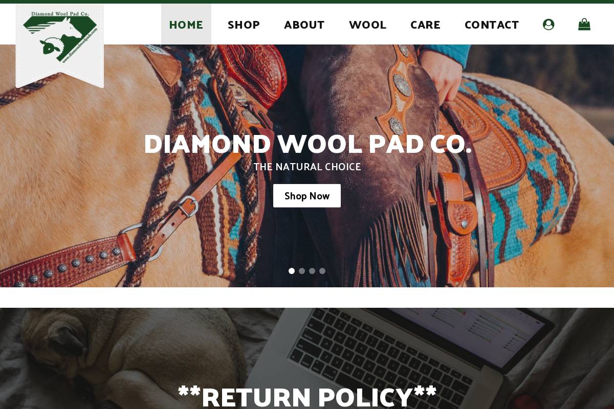 diamondwoolpads.com homepage screenshot