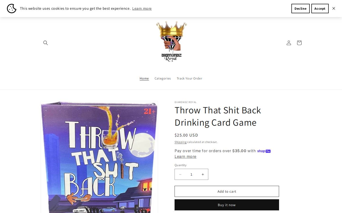 diamondzroyalboutique.com homepage screenshot