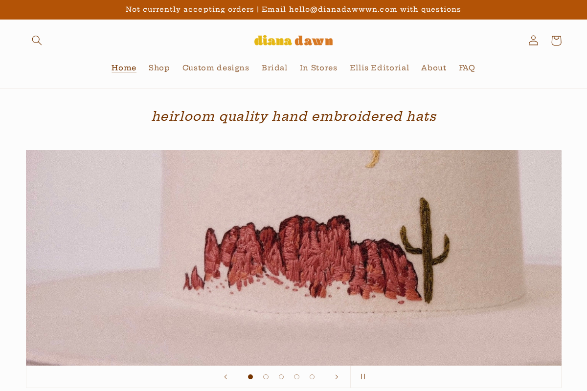 Diana Dawn homepage screenshot