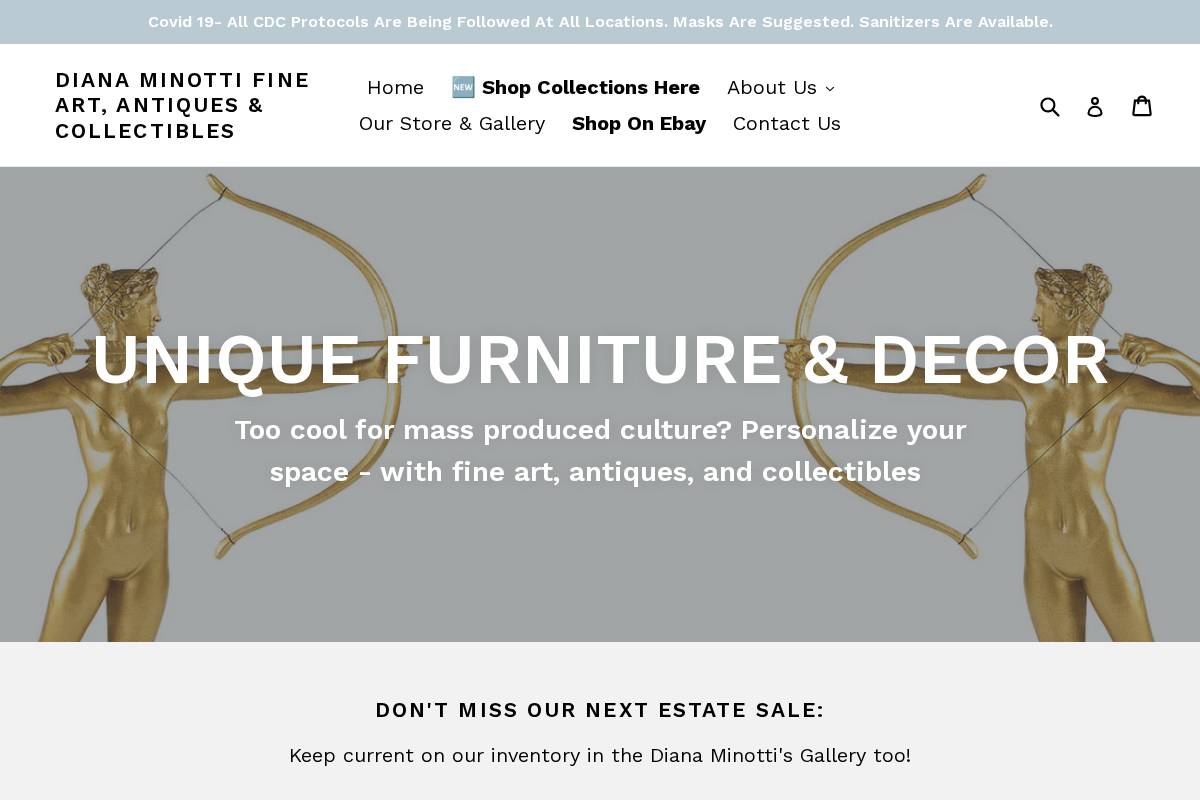 dianafineart.com homepage screenshot