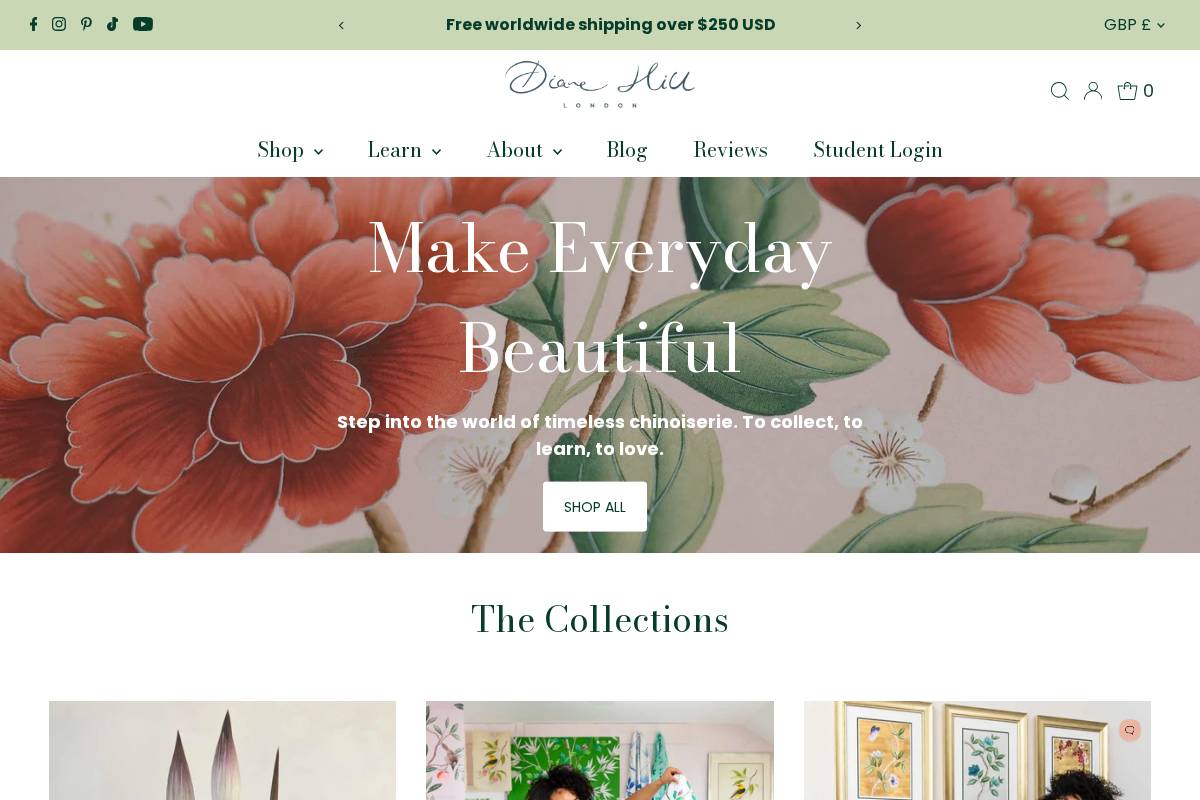 dianehill.co.uk homepage screenshot