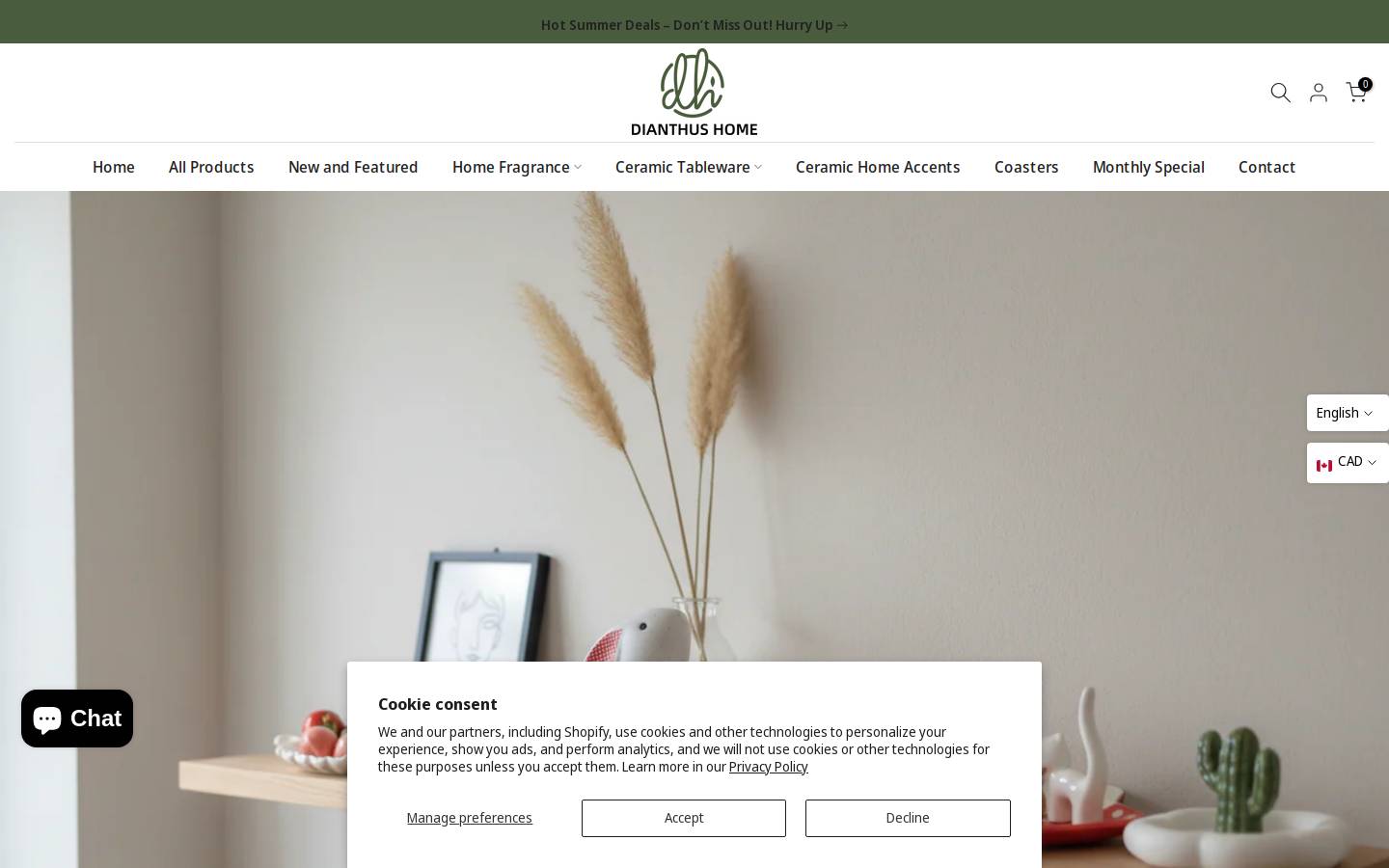 dianthushome.com homepage screenshot
