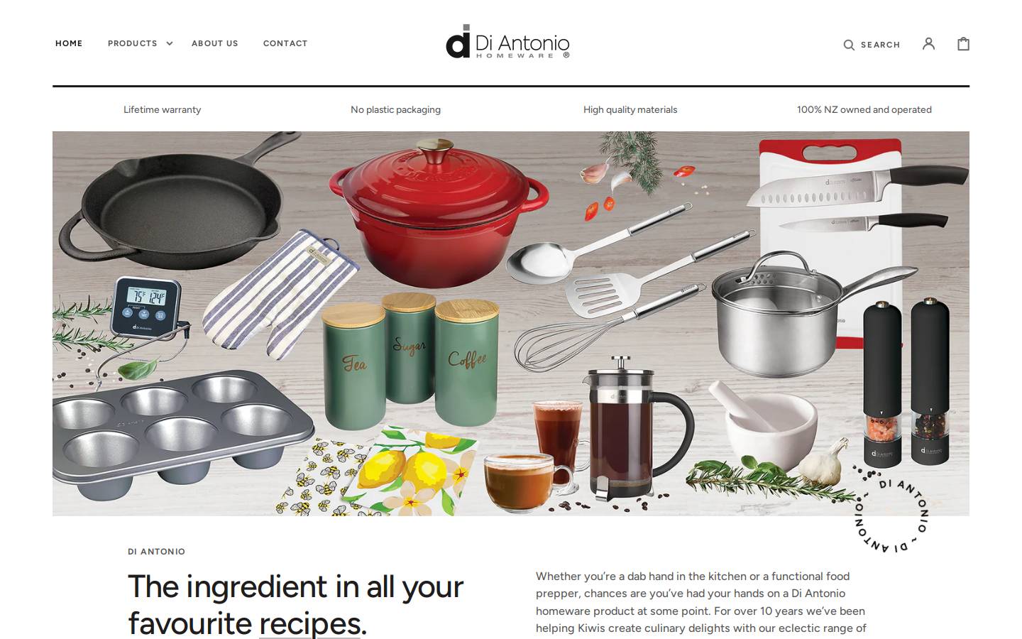 Diantonio homepage screenshot