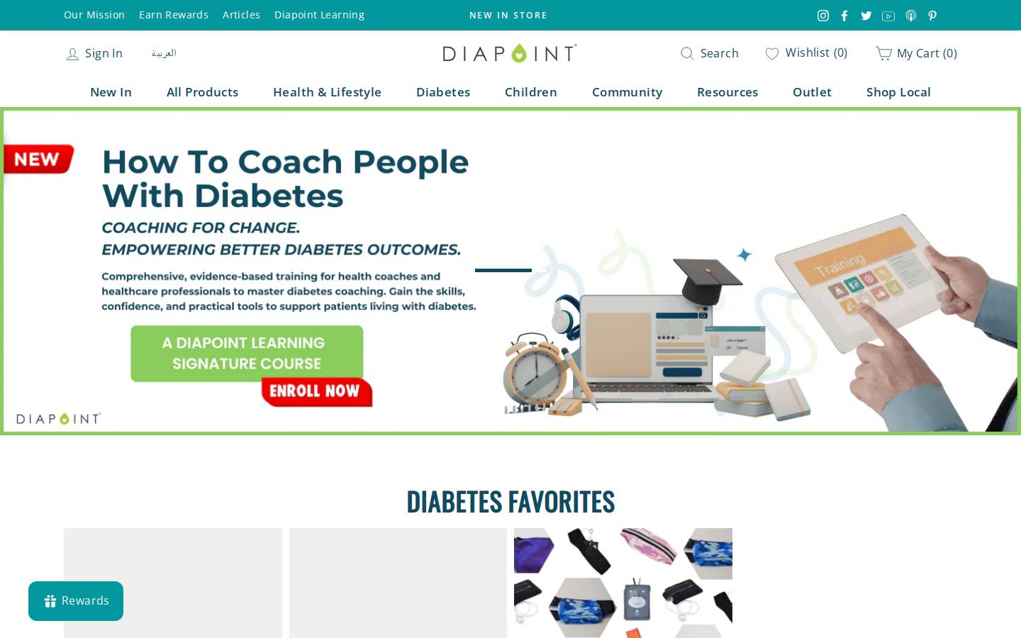 diapointshop.com homepage screenshot