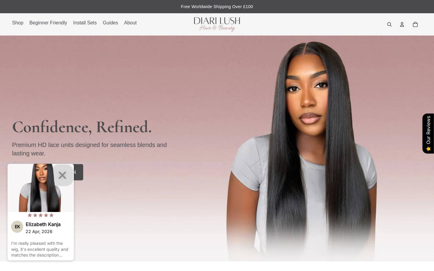 diarilush.com homepage screenshot
