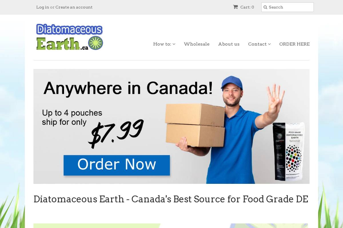 DiatomaceousEarth.com homepage screenshot