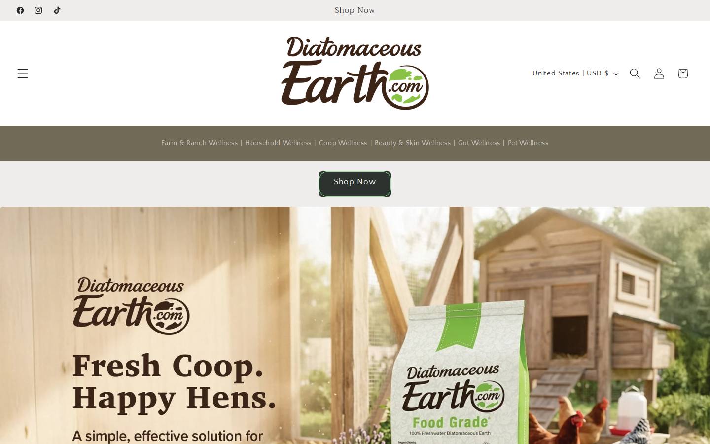 DiatomaceousEarth.com homepage screenshot