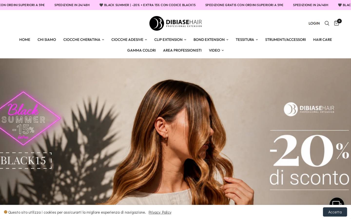 Di Biase Hair s.r.l. homepage screenshot
