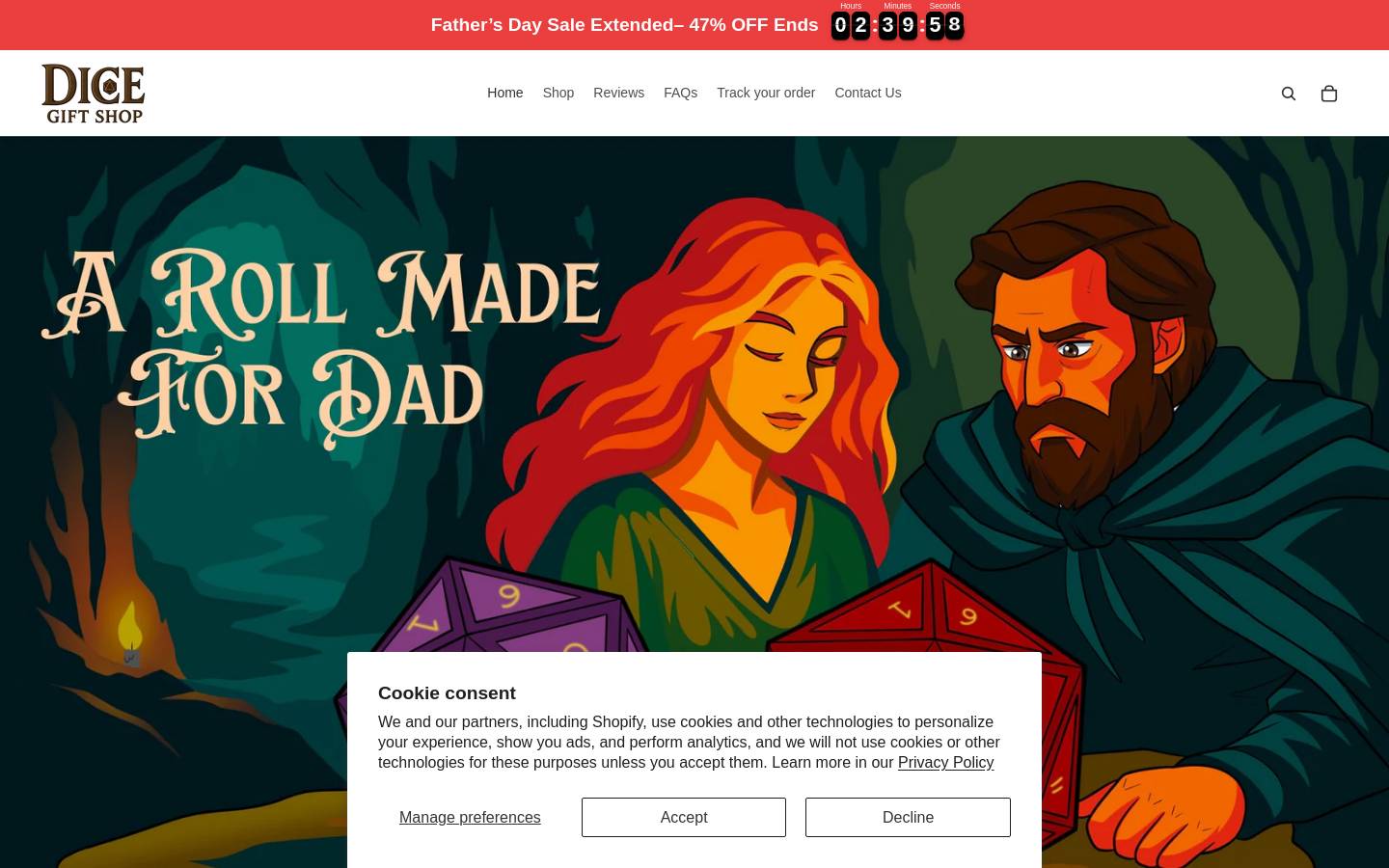 dicegs.com homepage screenshot