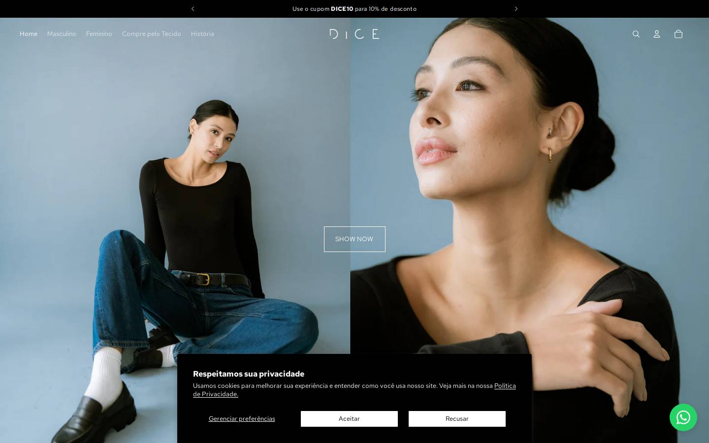 diceminimal.com homepage screenshot