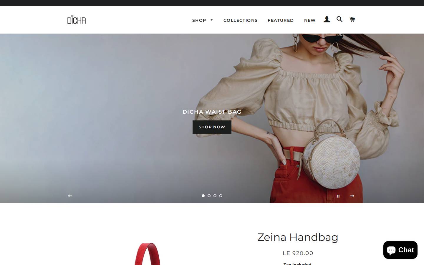 dicha.shop homepage screenshot