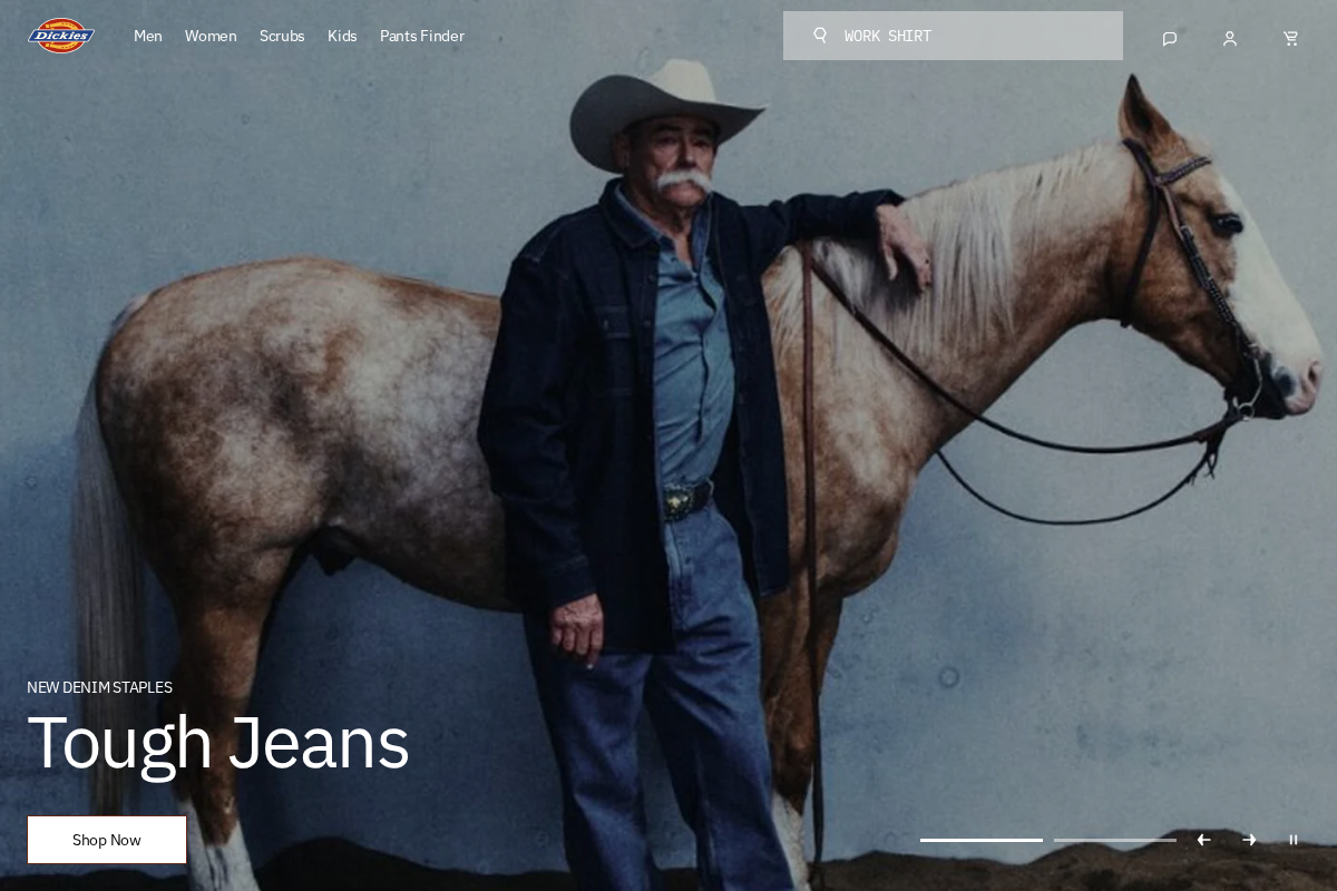 Dickies homepage screenshot