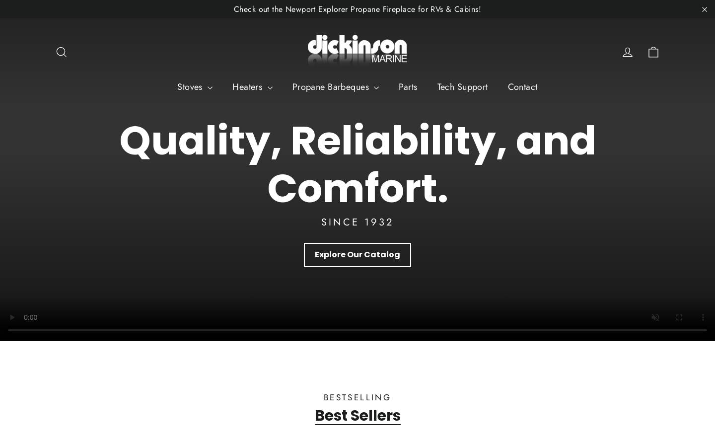 dickinsonmarine.com homepage screenshot