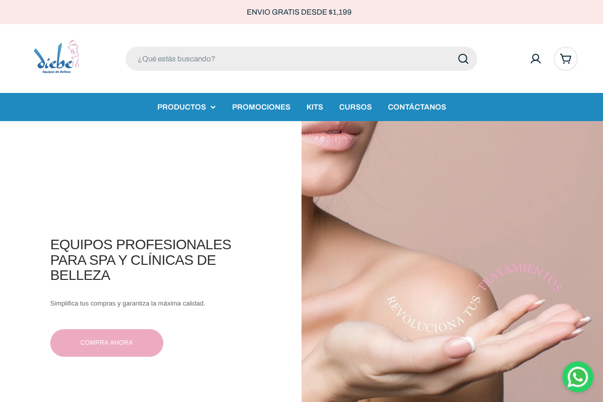 Equipos de Belleza Diebe homepage screenshot