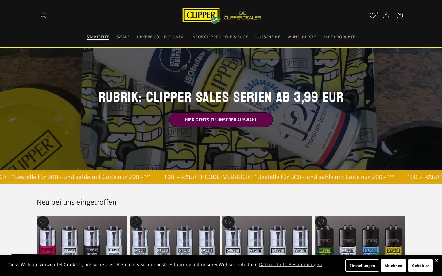 dieclipperdealer.de homepage screenshot