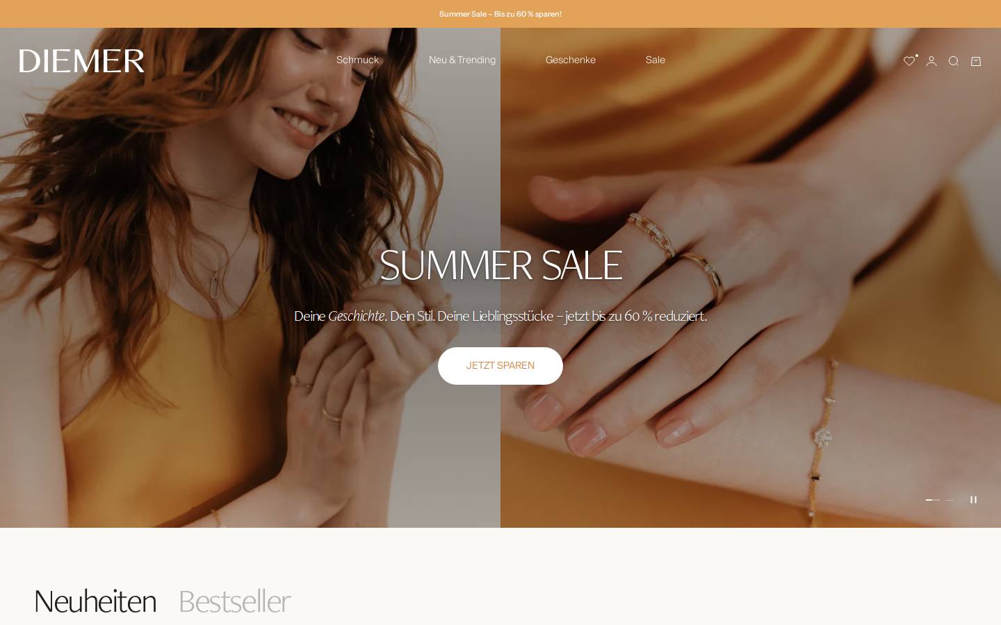 Diemer homepage screenshot