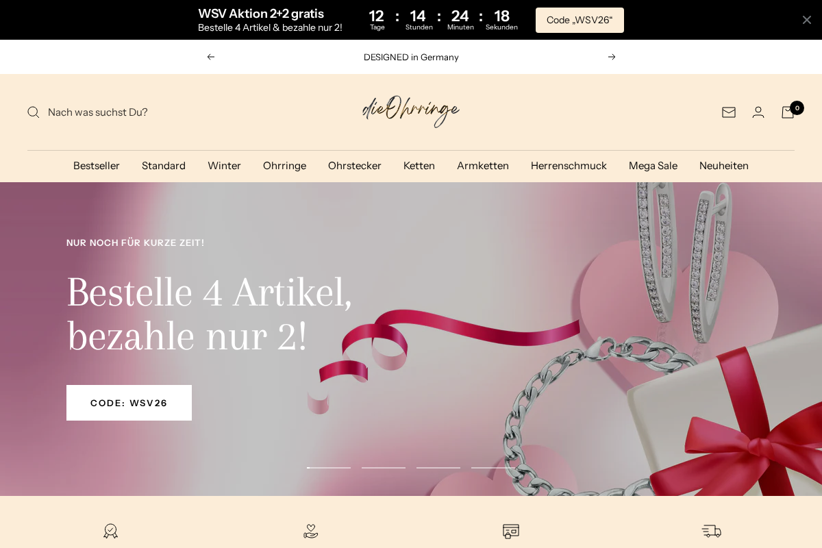 Dieohrringe homepage screenshot