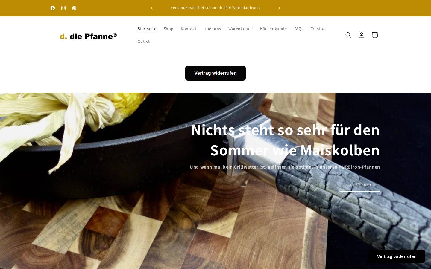 d. die Pfanne® homepage screenshot