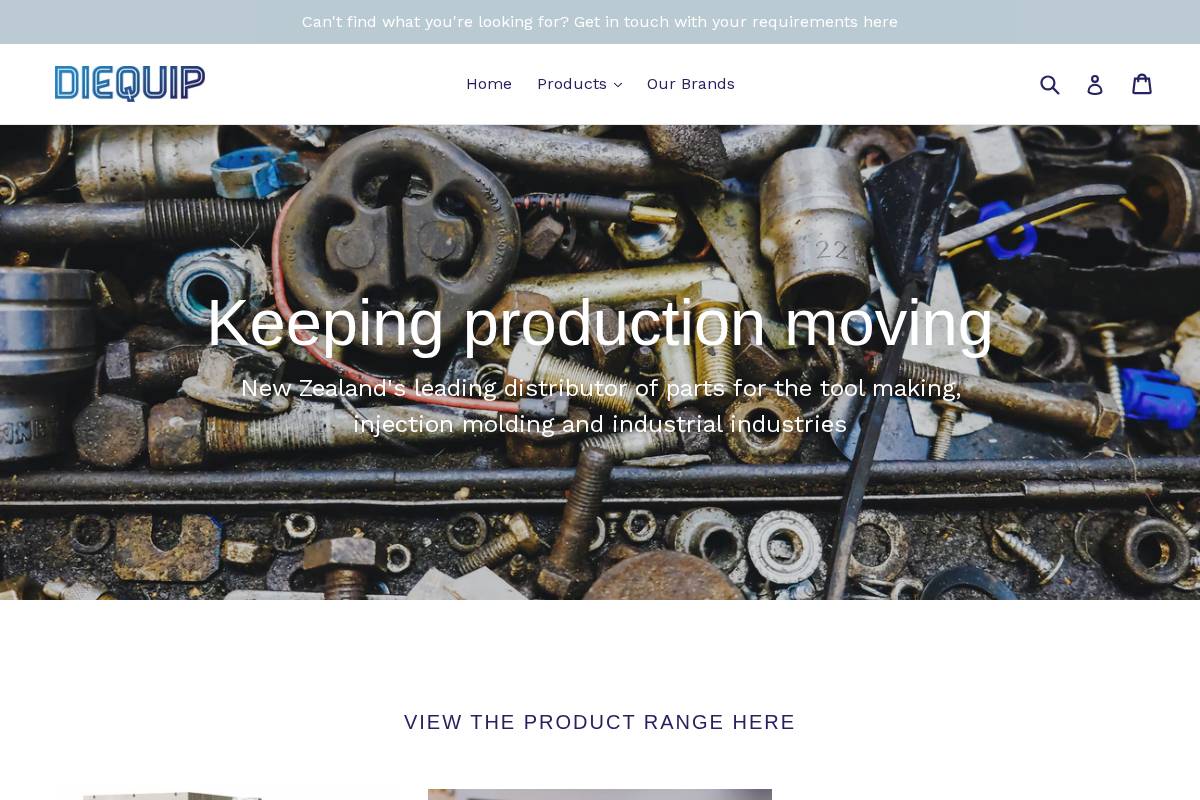 diequip.co.nz homepage screenshot