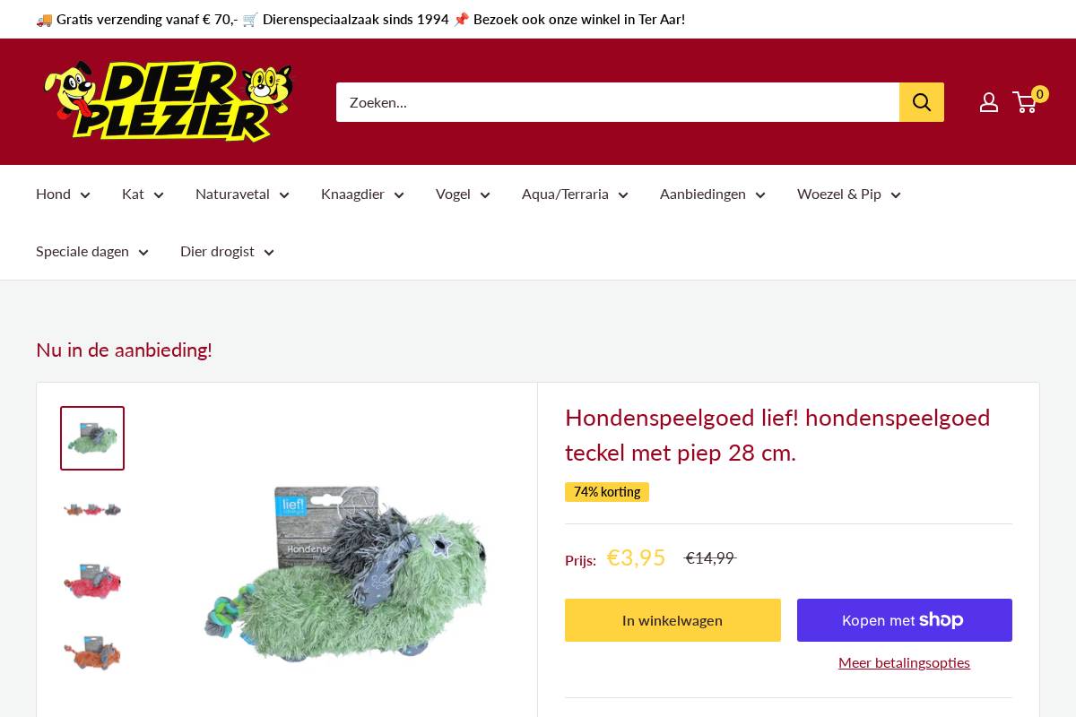 Dierplezier homepage screenshot