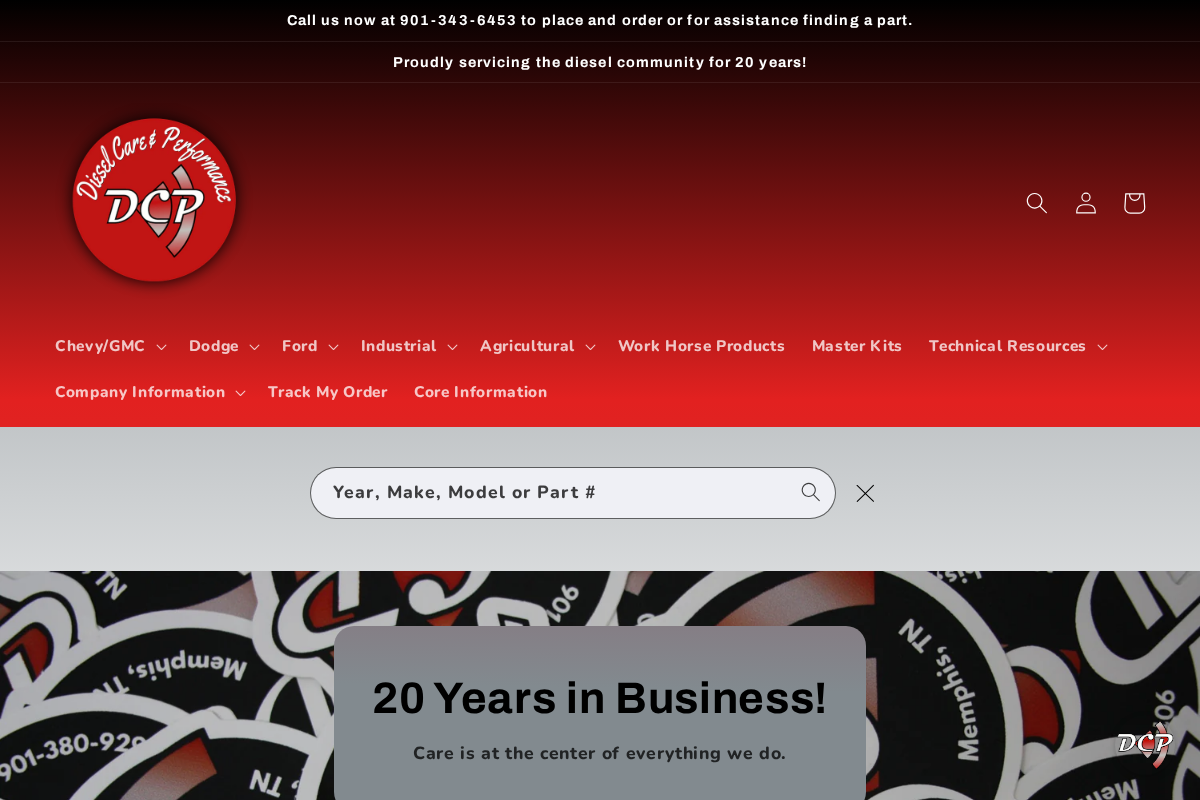 Diesel Care & Performance homepage screenshot