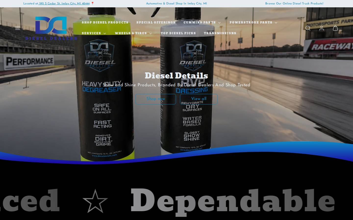 dieseldealers.com homepage screenshot