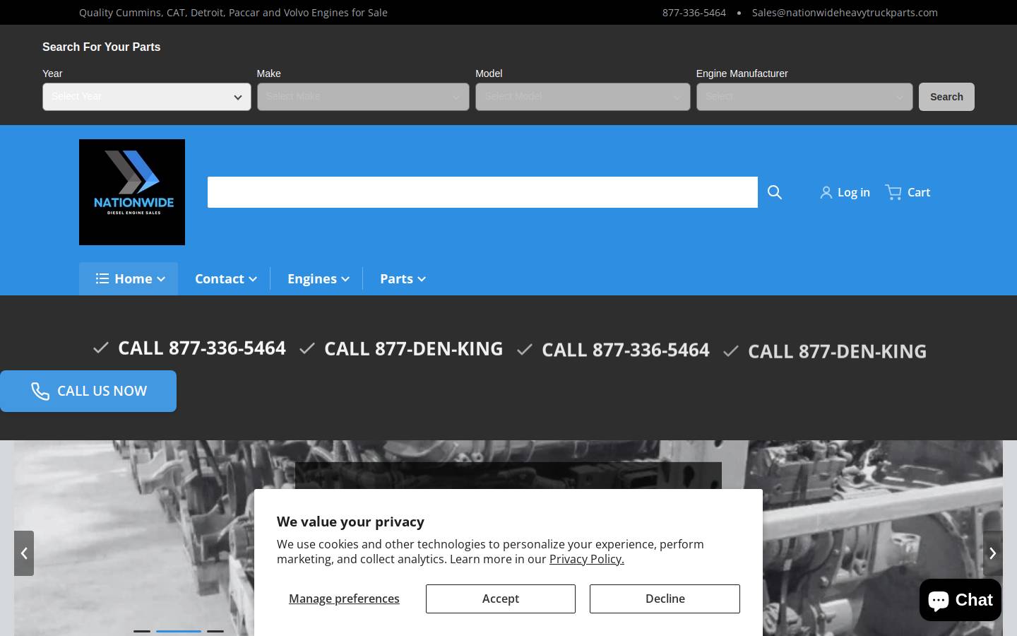 dieselengineking.com homepage screenshot