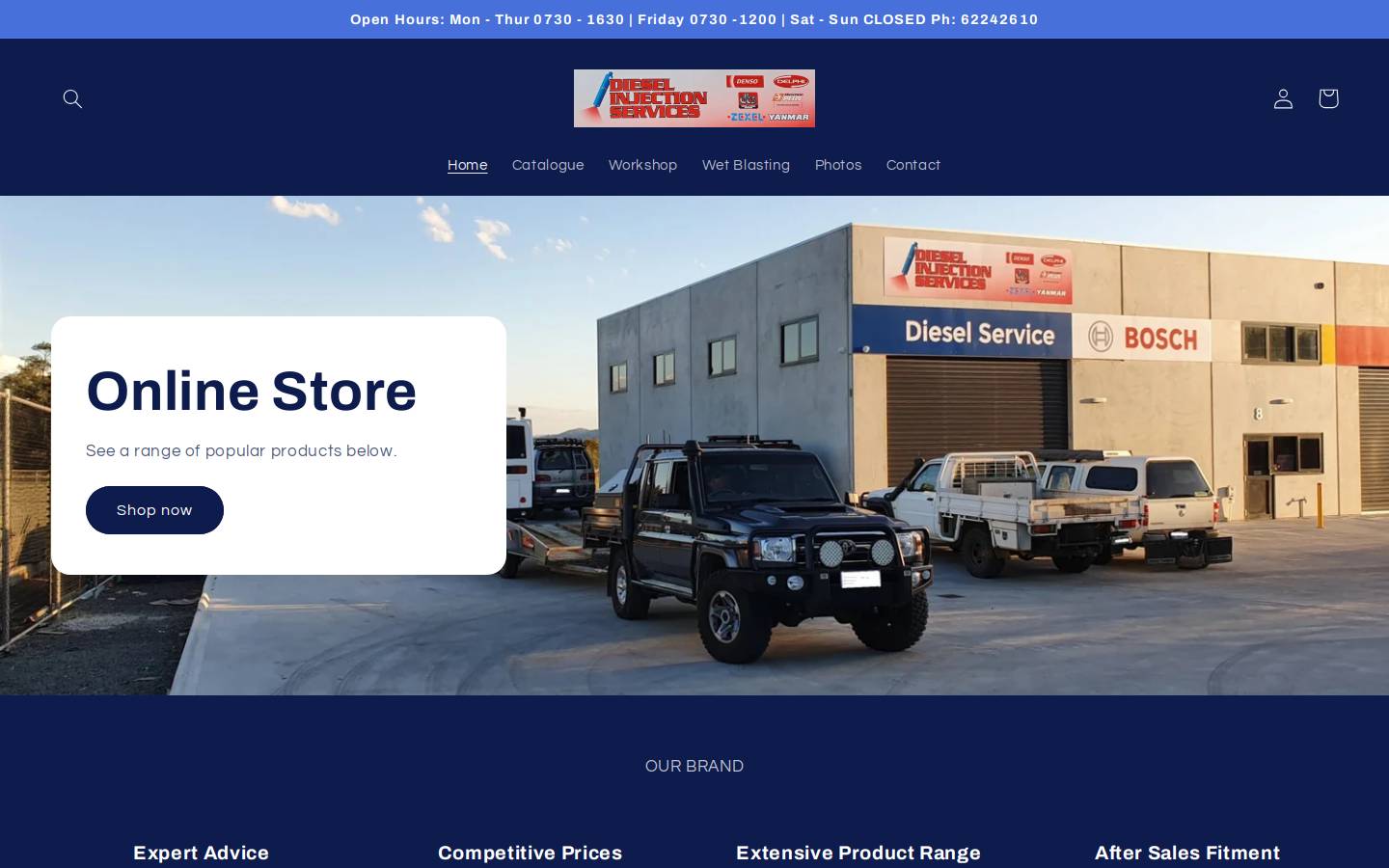dieselinjectionservices.com.au homepage screenshot